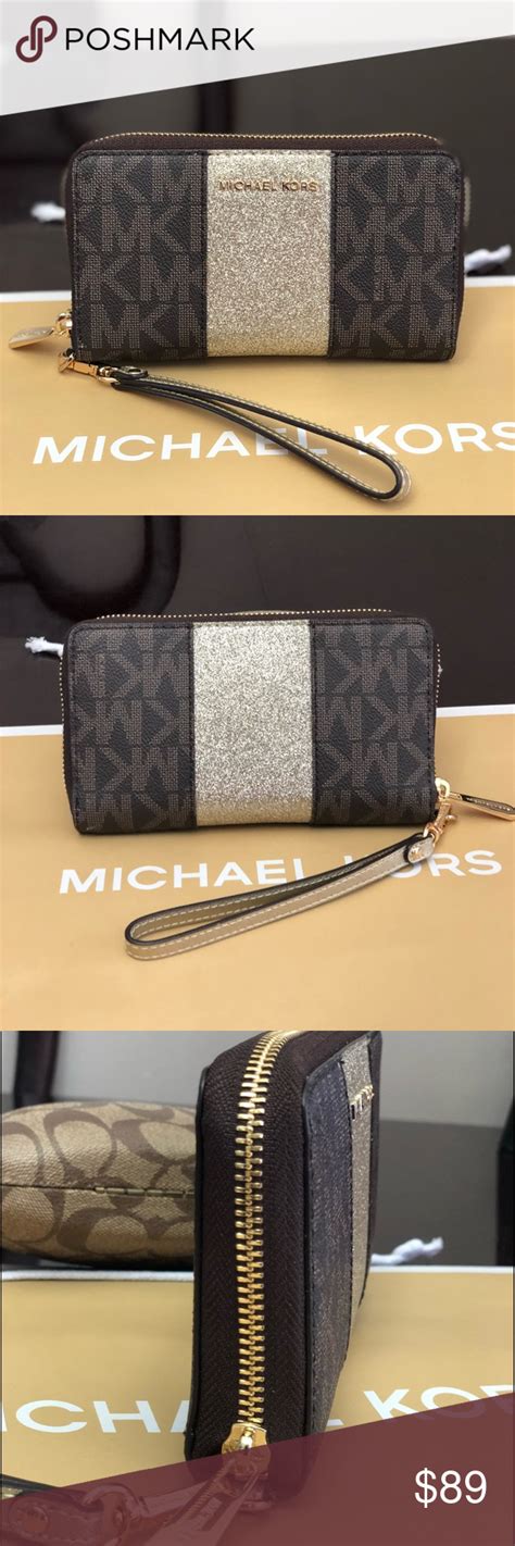 met center stripe michael kors|michael kors wallet logo.